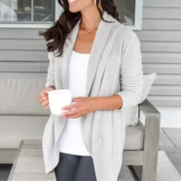 KENNETH COLE NEW YORK Gray Open Front Lightweight Long Cardigan Sweater Medium - Picture 1 of 13